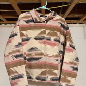 Trendy Western Patterned Jacket in Earthy Tones